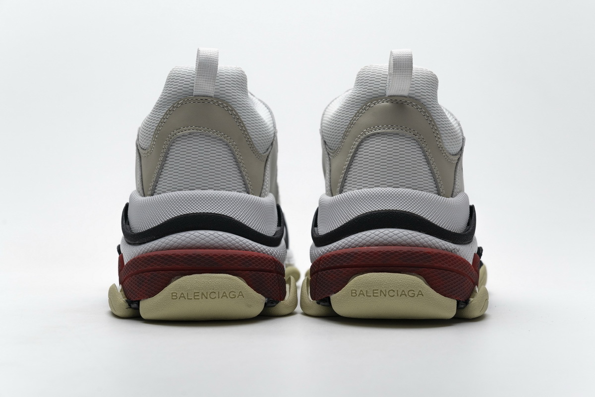 Coco Shoes Balenciaga Triple S White Dark Grey Red 541624 W06E2 1790 - Cocoshoesvip.net