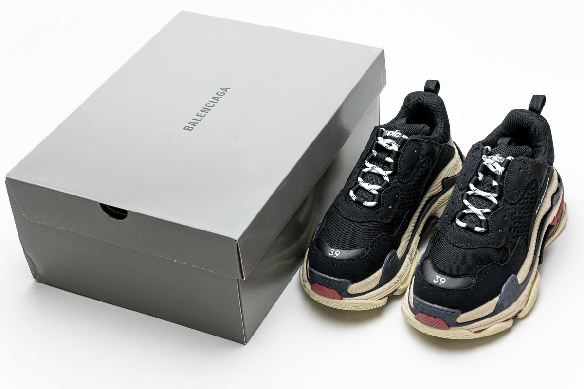 Coco Shoes Balenciaga Triple S Black White Red 483513 W06E1 1000 - Cocoshoesvip.net