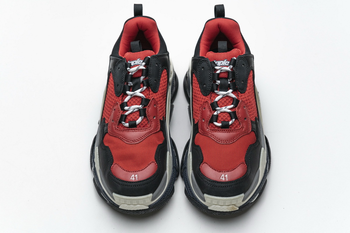 Coco Shoes Balenciaga Triple S Black Red Grey 483513 W06E1 1006 - Cocoshoesvip.net