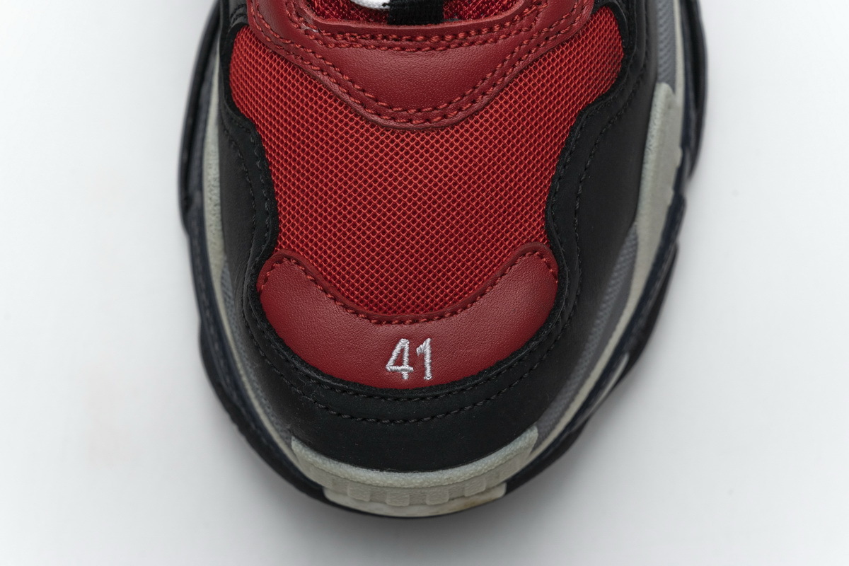 Coco Shoes Balenciaga Triple S Black Red Grey 483513 W06E1 1006 - Cocoshoesvip.net
