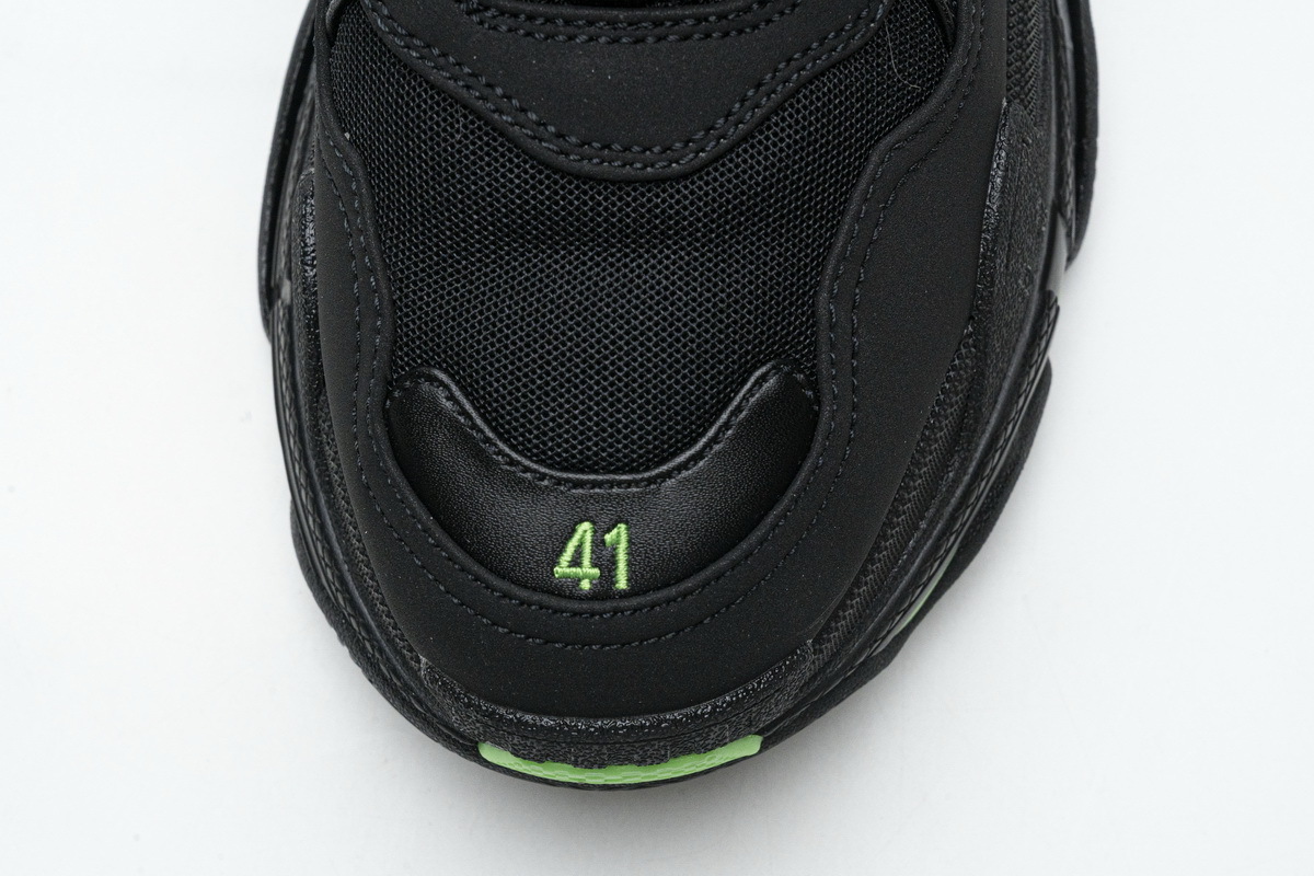 Coco Shoes Balenciaga Triple S Black Green 524039 W2PW1 4881 - Cocoshoesvip.net