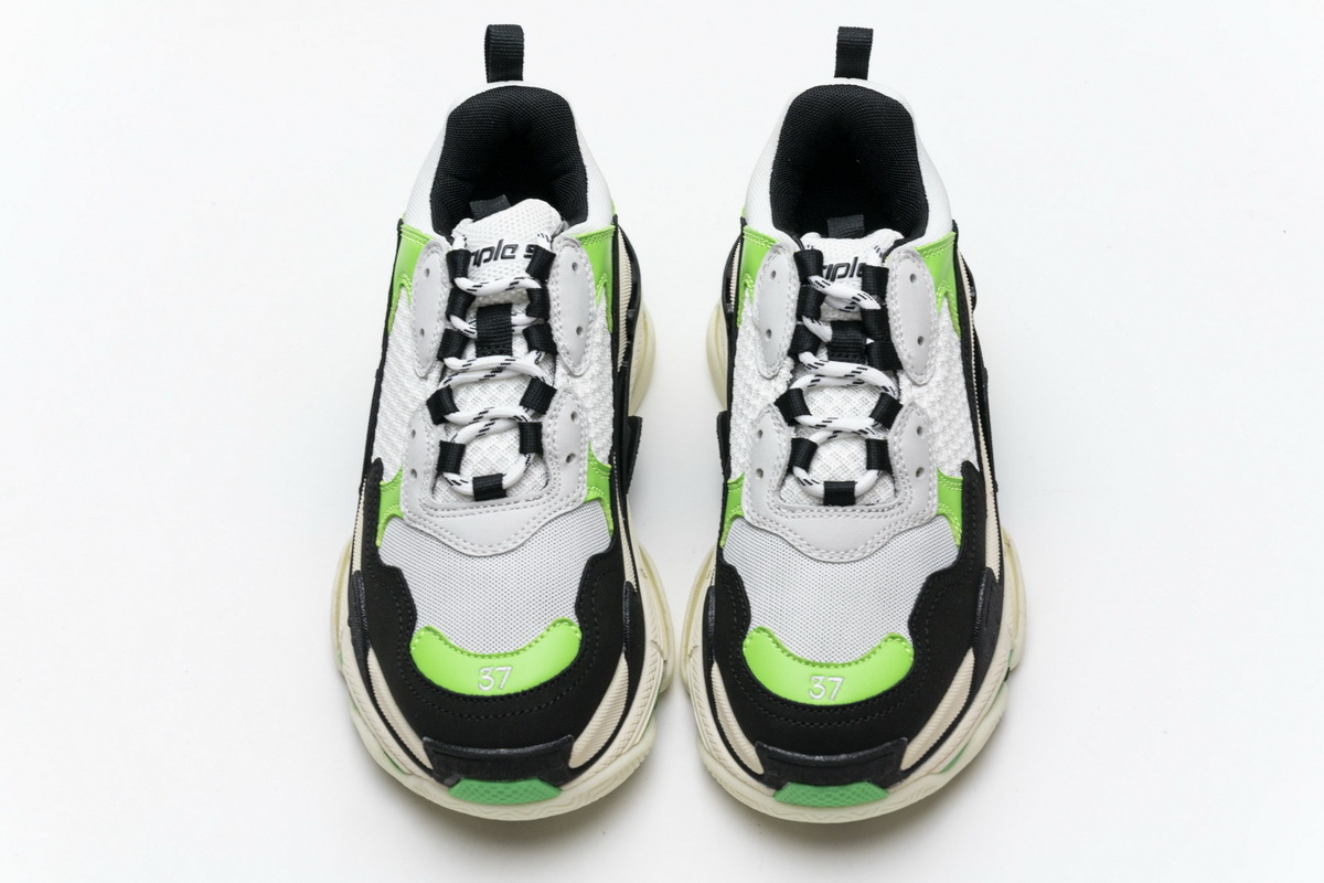 Coco Shoes Balenciaga Triple S White Green 483513 W06E1 1008 - Cocoshoesvip.net