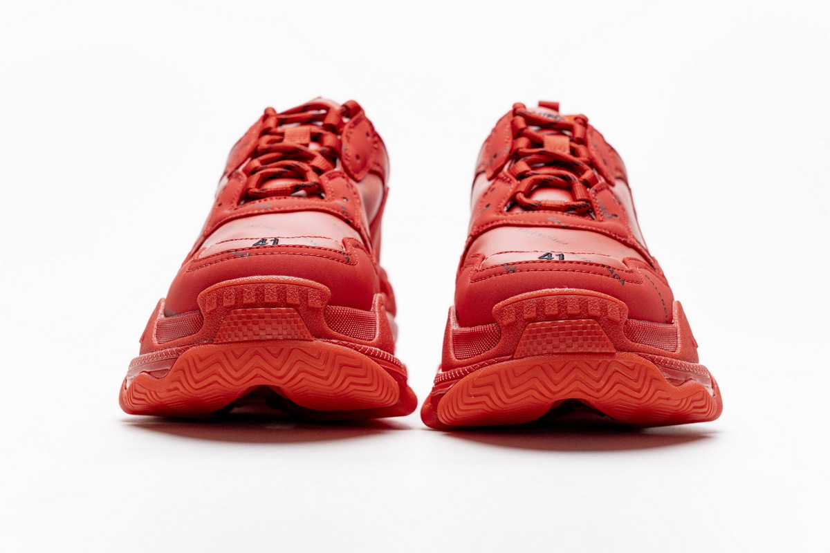 Coco Shoes Balenciaga Triple S Letter Bright Red 524039 W2FA1 7632 - Cocoshoesvip.net