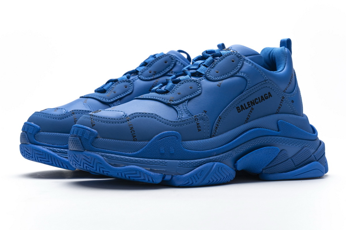 Coco Shoes Balenciaga Triple S Letter Blue 536737 W06E2 0848 - Cocoshoesvip.net