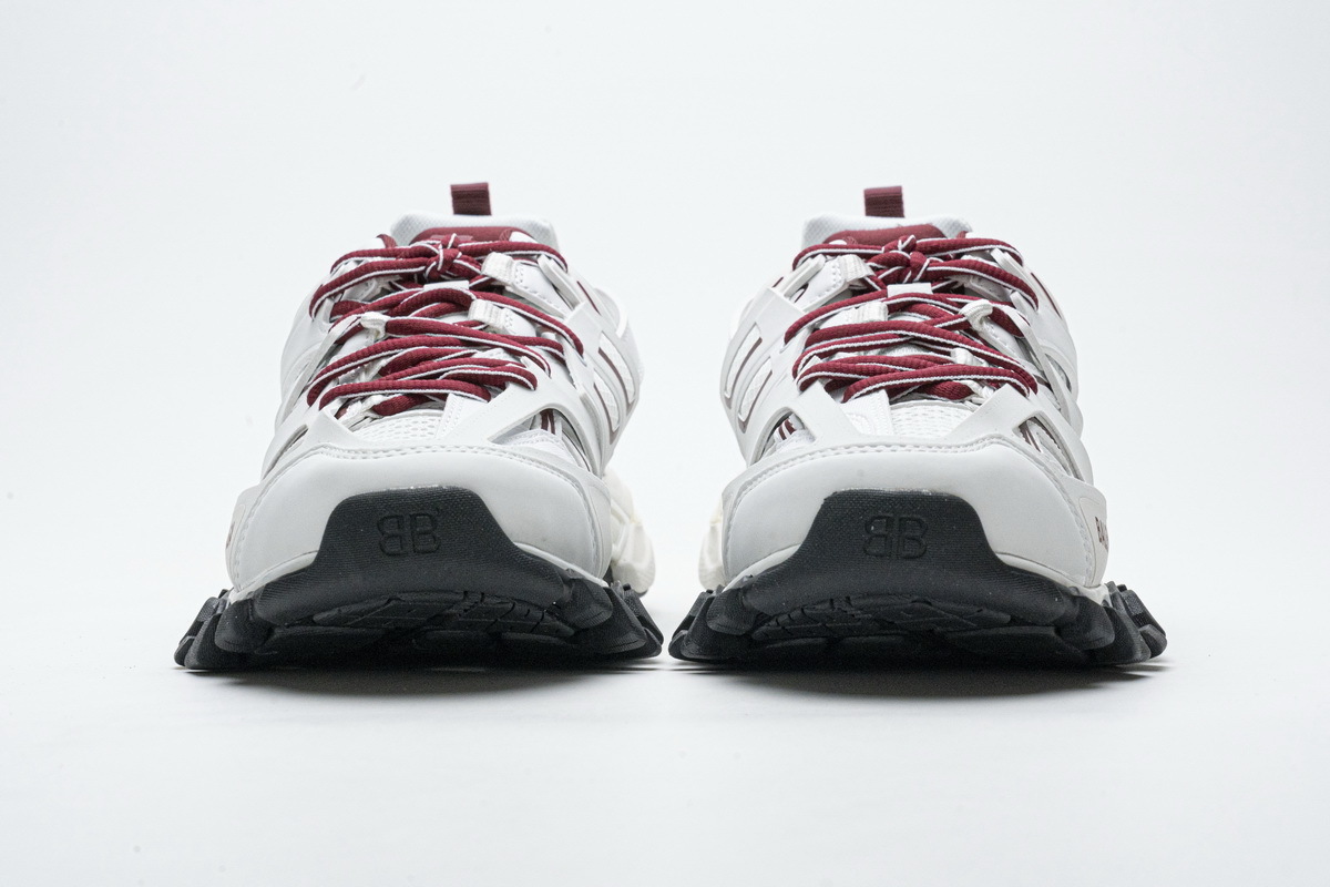 Coco Shoes Balenciaga Track White Burgundy (Without LED) 542023 W3AC1 2050  - Cocoshoesvip.net
