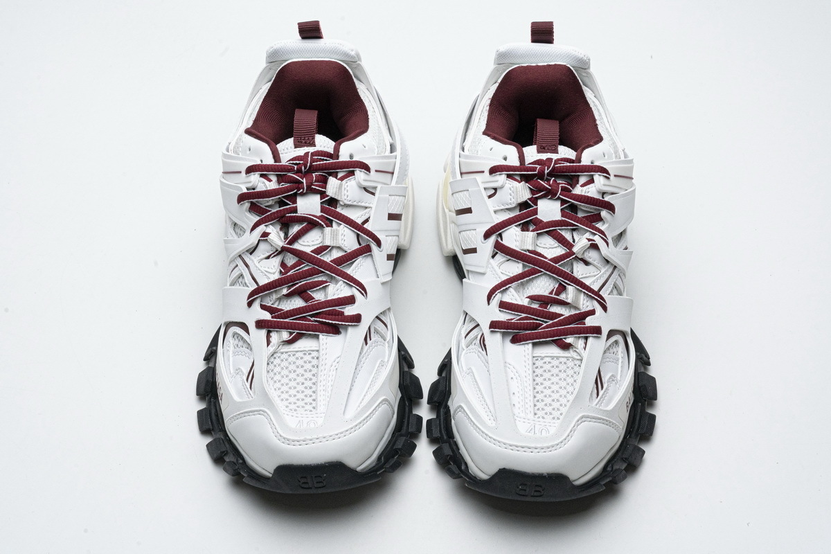 Coco Shoes Balenciaga Track White Burgundy (Without LED) 542023 W3AC1 2050  - Cocoshoesvip.net