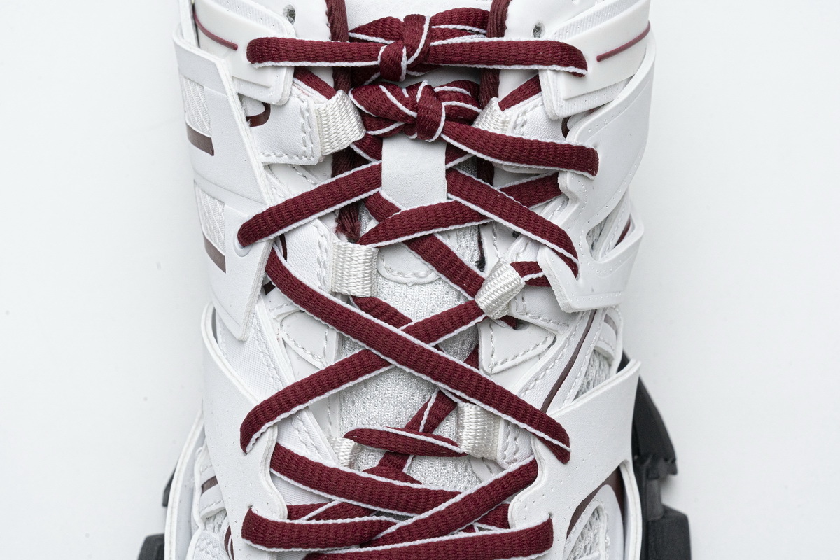 Coco Shoes Balenciaga Track White Burgundy (Without LED) 542023 W3AC1 2050  - Cocoshoesvip.net