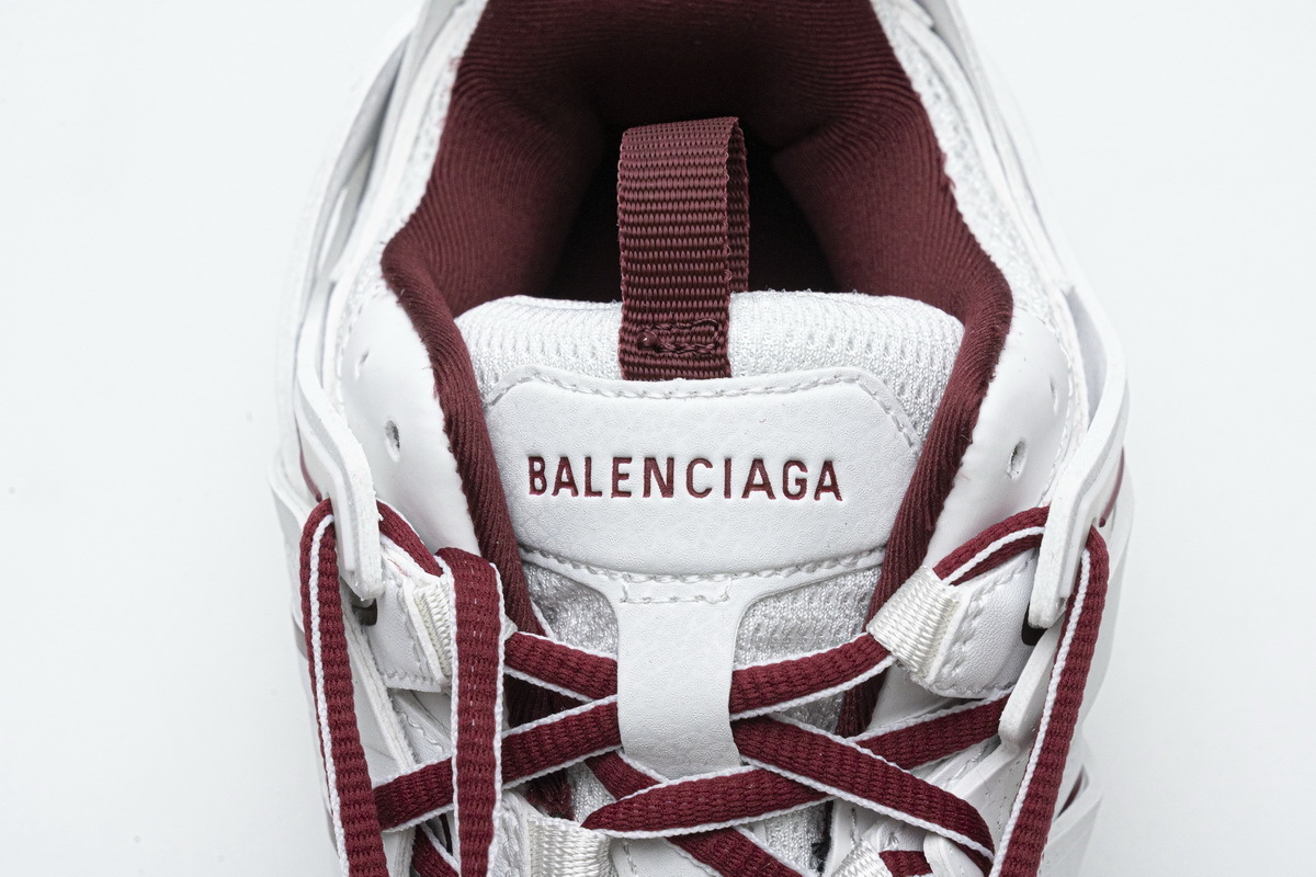 Coco Shoes Balenciaga Track White Burgundy (Without LED) 542023 W3AC1 2050  - Cocoshoesvip.net