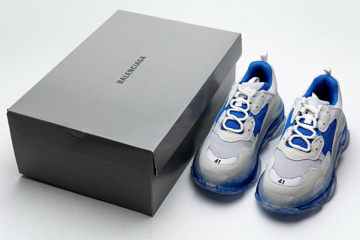 Coco Shoes Balenciaga Triple S White Blue 541624 W09E1 1772 - Cocoshoesvip.net