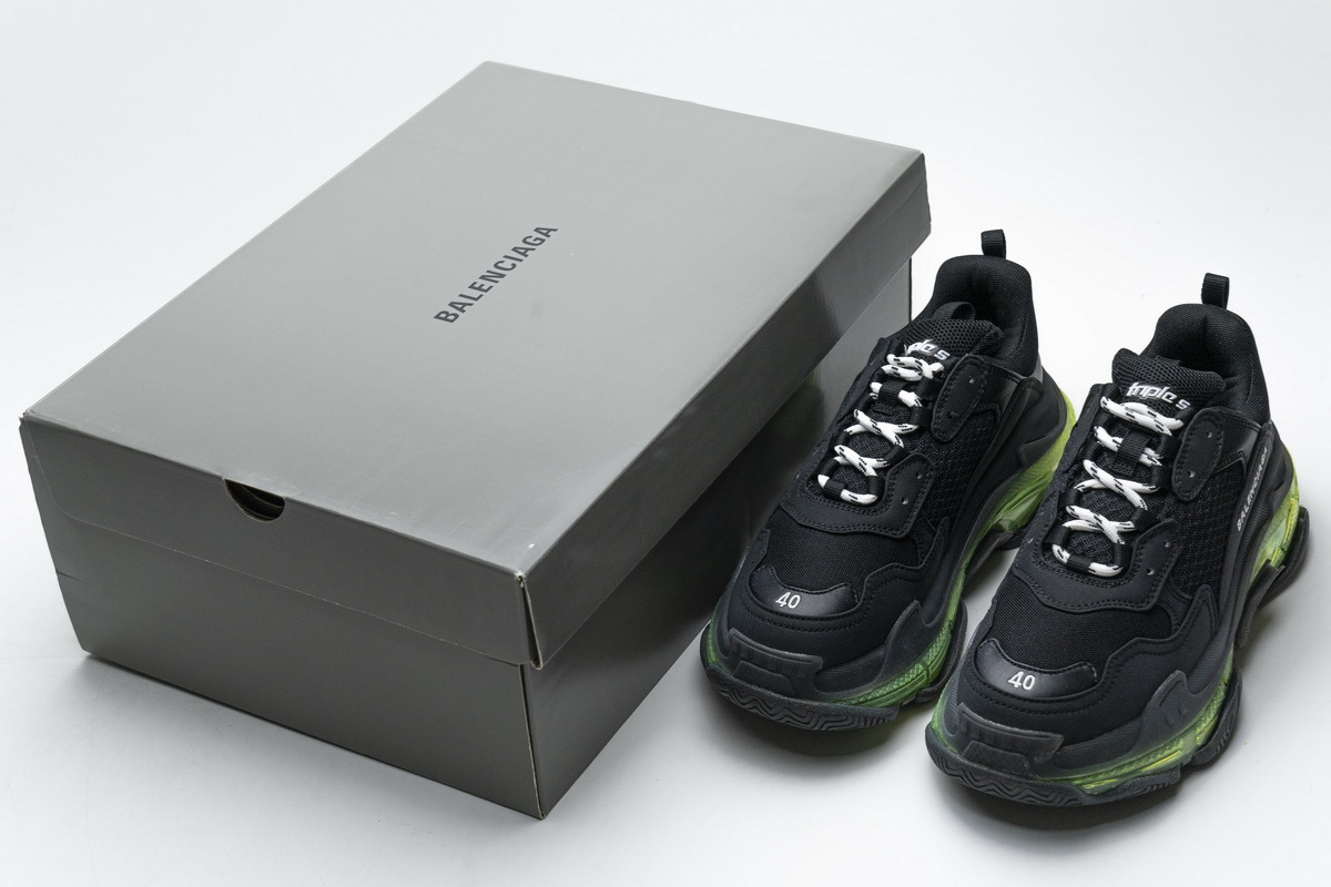 Coco Shoes Balenciaga Triple S Black Green 541624 W09O1 2140 - Cocoshoesvip.net