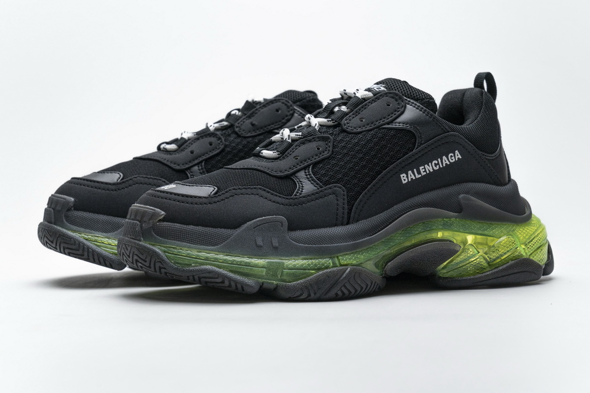 Coco Shoes Balenciaga Triple S Black Green 541624 W09O1 2140 - Cocoshoesvip.net