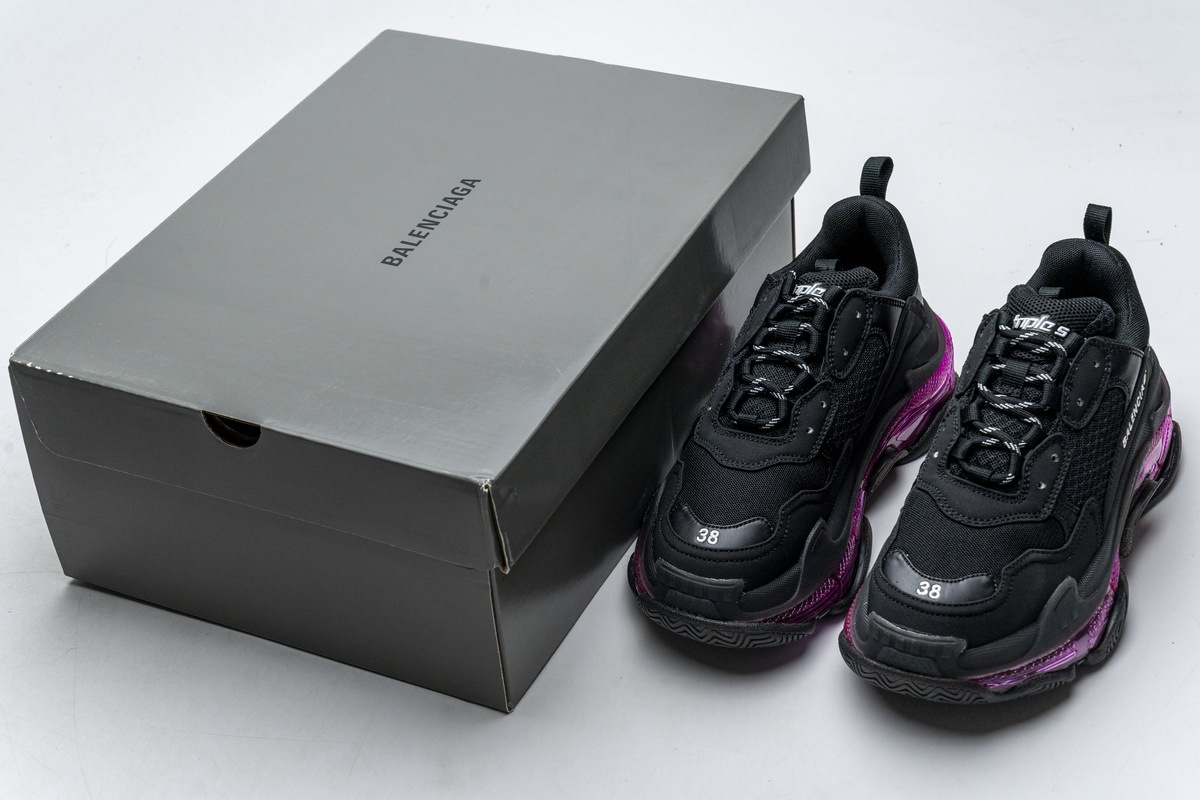Coco Shoes Balenciaga Triple S Black Plum Red 544351 W09O1 0829 - Cocoshoesvip.net