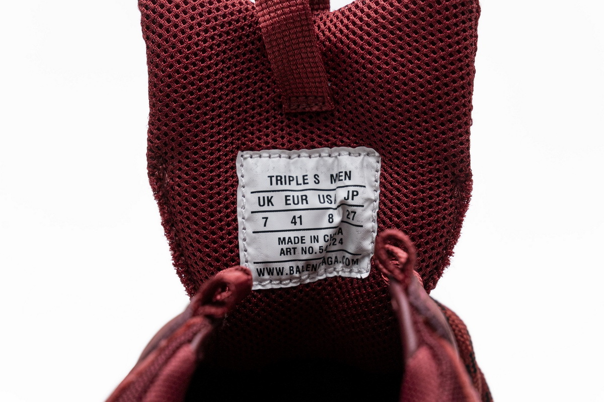 Coco Shoes Balenciaga Triple S Red Wine 541624 W09E1 1628 - Cocoshoesvip.net