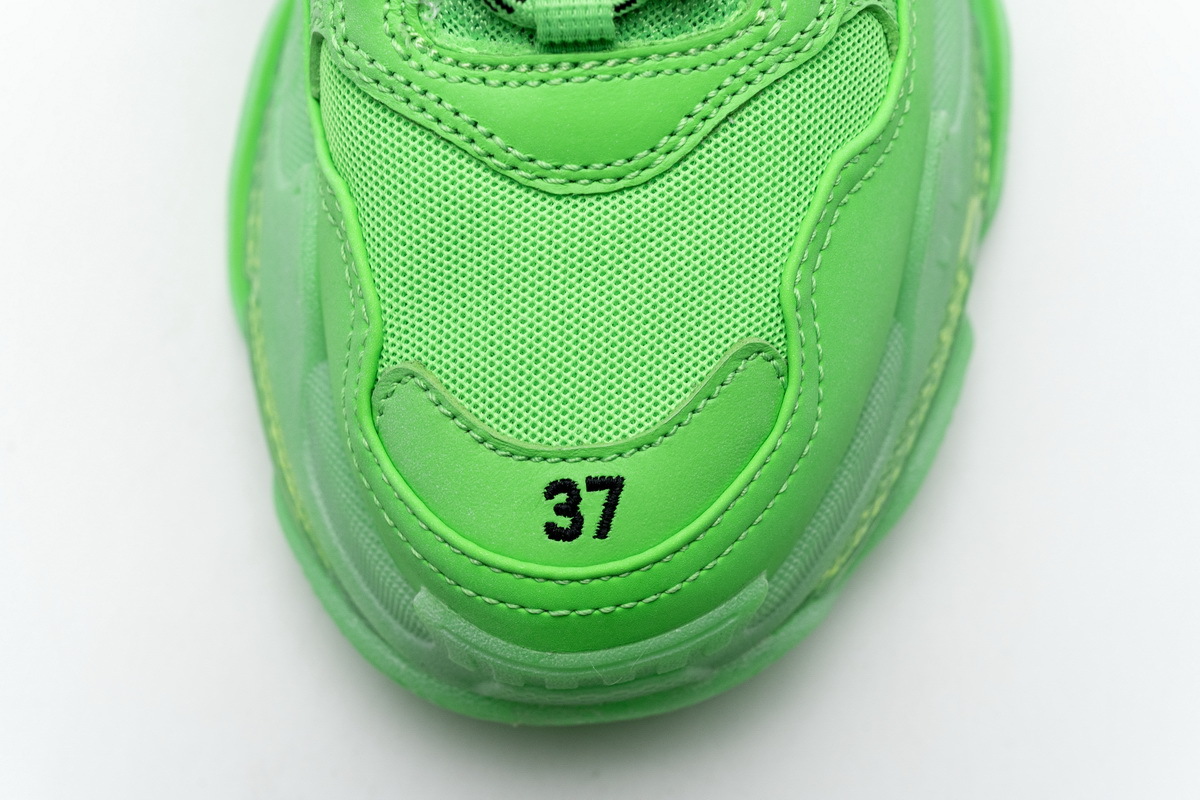 Coco Shoes Balenciaga Triple S Neon Green Clear Sole 544351 W09OL 3801 - Cocoshoesvip.net