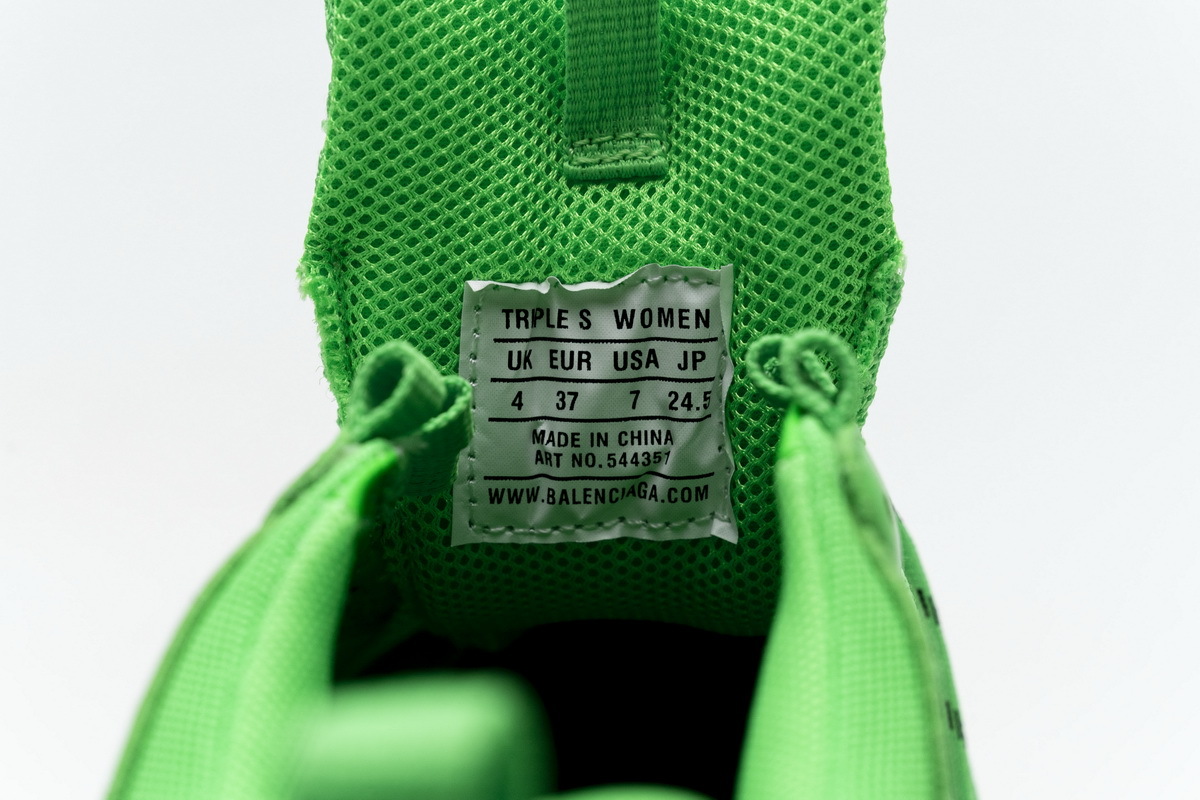 Coco Shoes Balenciaga Triple S Neon Green Clear Sole 544351 W09OL 3801 - Cocoshoesvip.net
