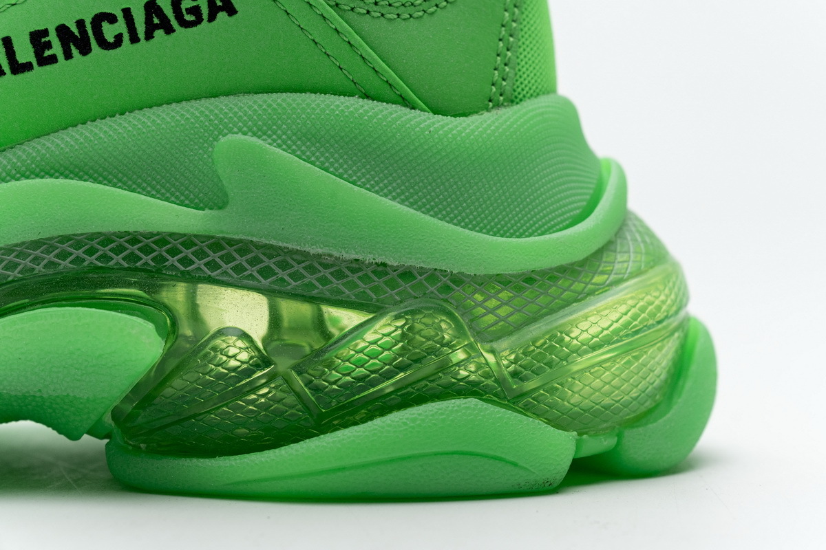 Coco Shoes Balenciaga Triple S Neon Green Clear Sole 544351 W09OL 3801 - Cocoshoesvip.net
