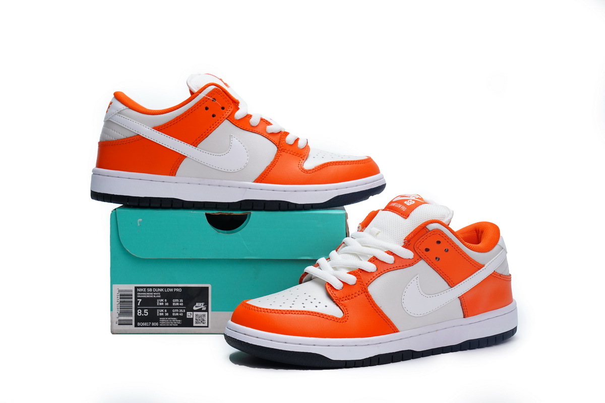 Coco Shoes Nike Dunk Low Pro White Orange BQ6817-806 - Cocoshoesvip.net
