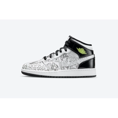 Air Jordan 1 Mid SE DIY (GS) DC4099-100 01