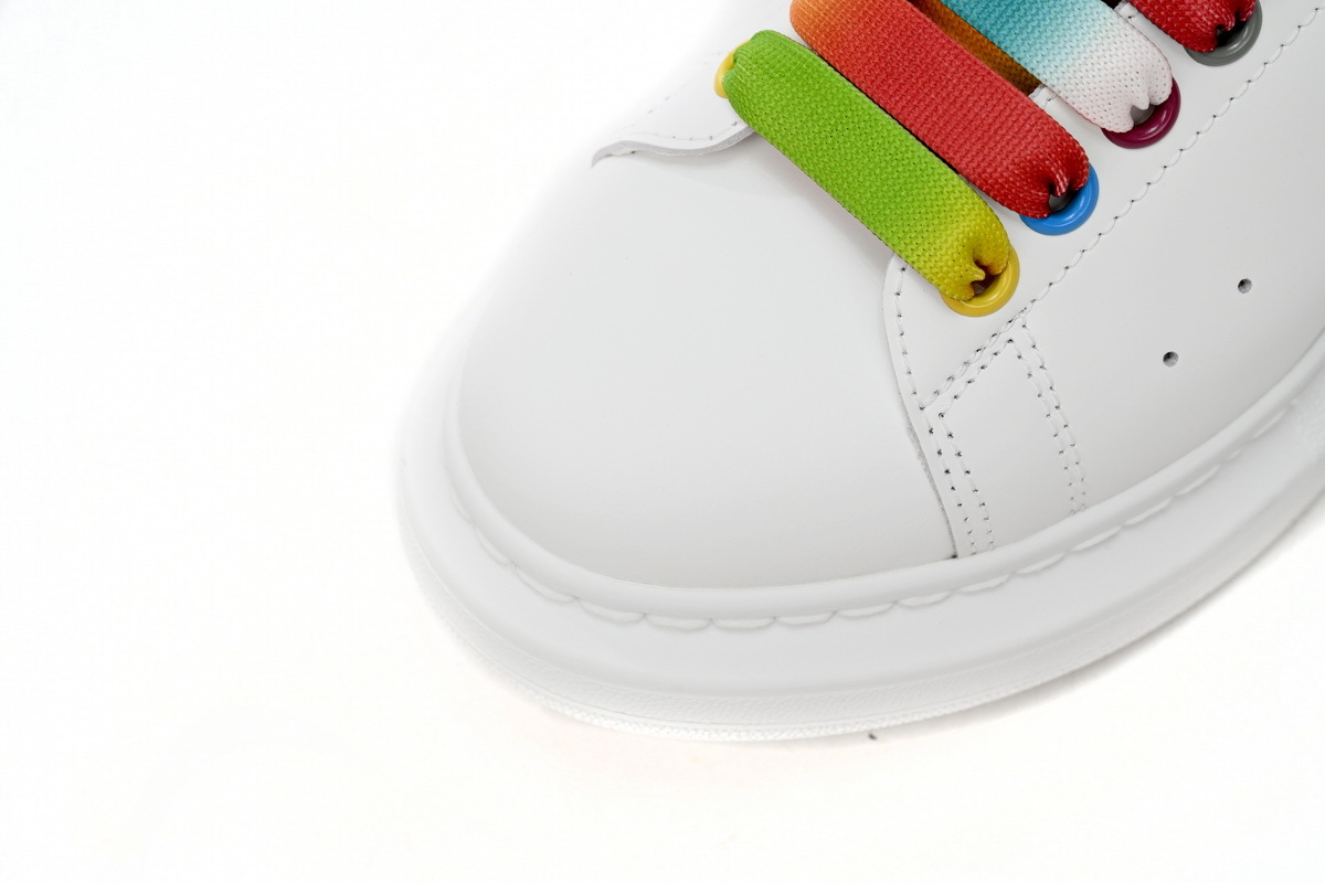 Coco Shoes Alexander McQueen Oversized White Rainbow 553770WHX9P9035 - Cocoshoesvip.net