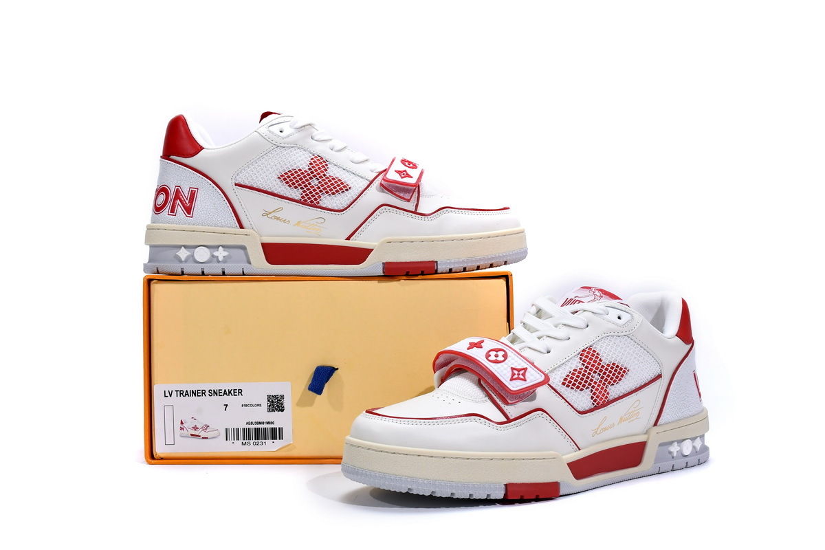 Coco Shoes Louis Vuitton Trainer Red Mesh 1A98VI - Cocoshoesvip.net
