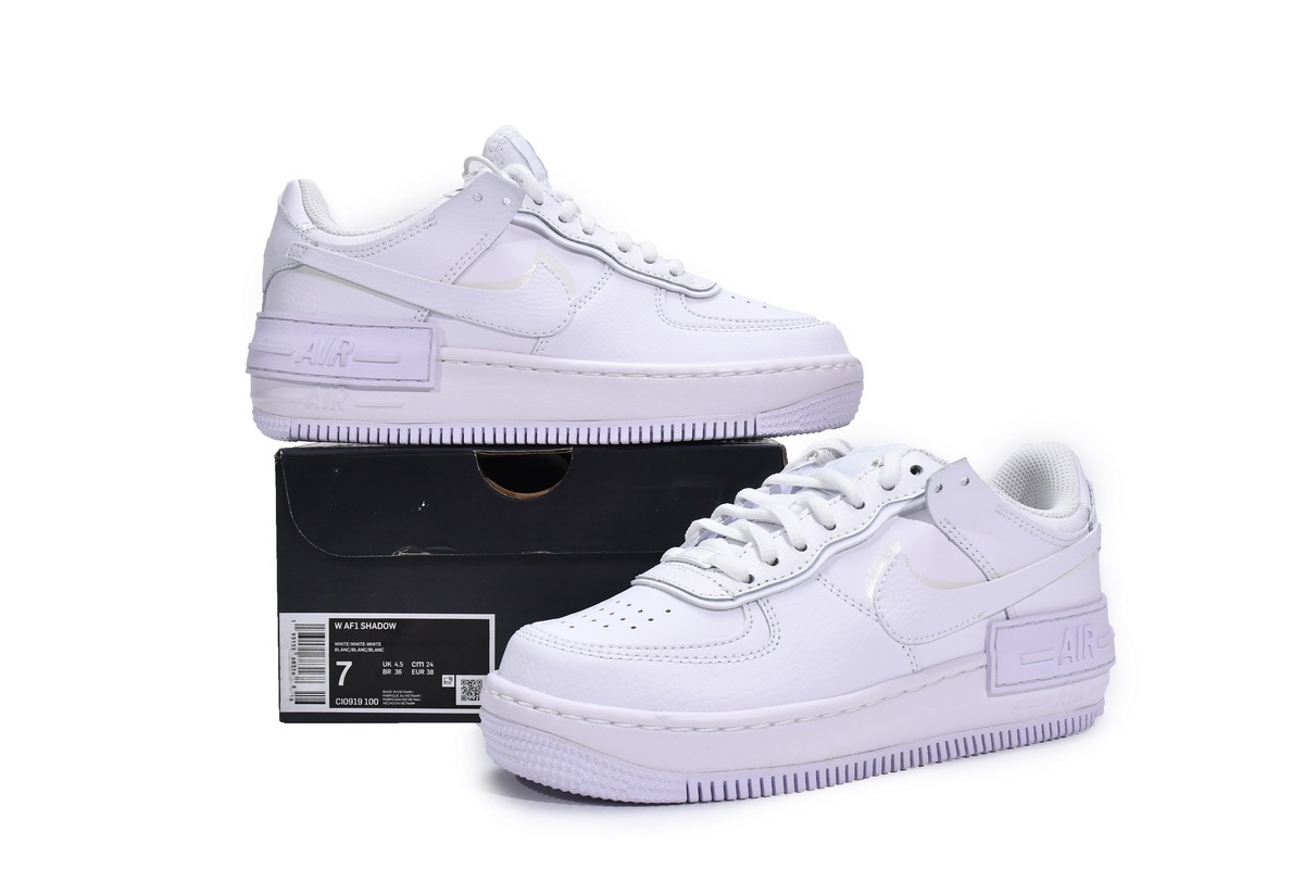 Coco Shoes Nike Air Force 1 Shadow Triple White CI0919-100 - Cocoshoesvip.net