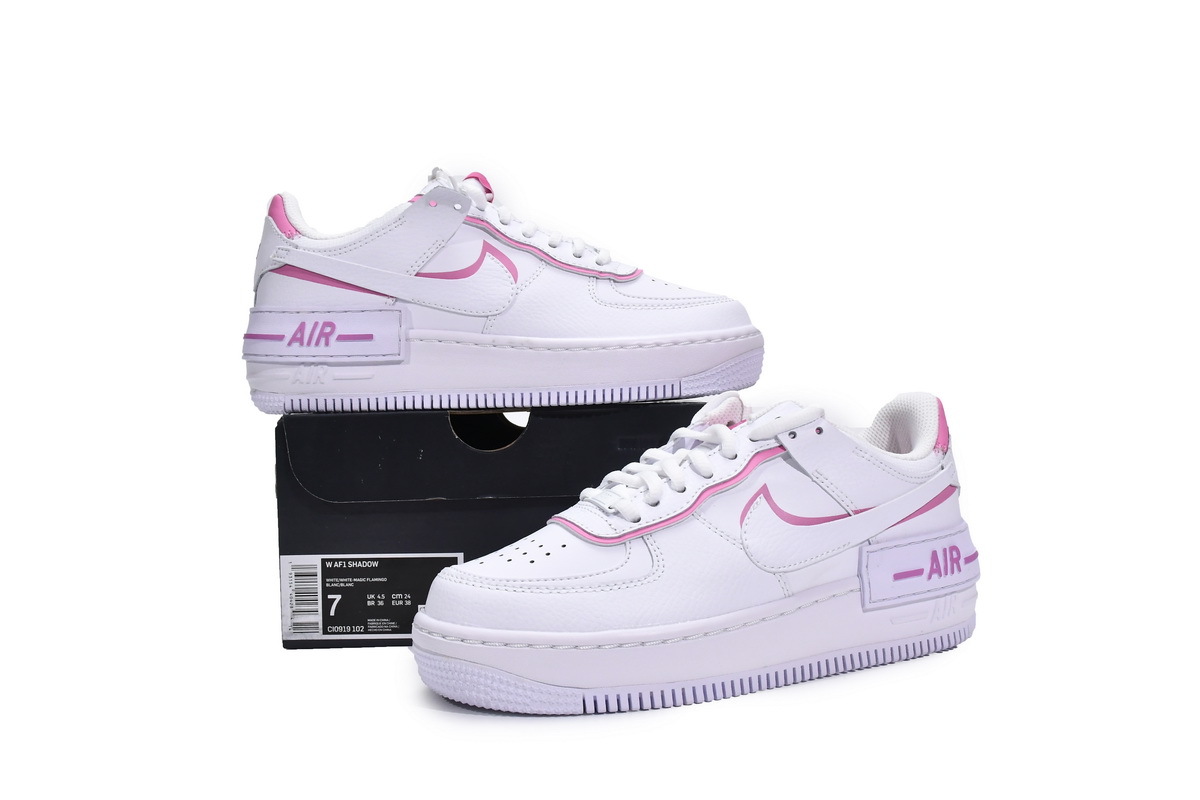 Coco Shoes Nike Air Force 1 Shadow White Magic Flamingo CI0919-102 - Cocoshoesvip.net