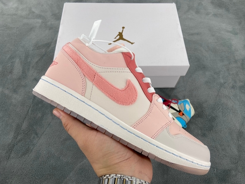 Coco Shoes Jordan 1 Low SE Mighty Swooshers Pink DM5443-666 - Cocoshoesvip.net