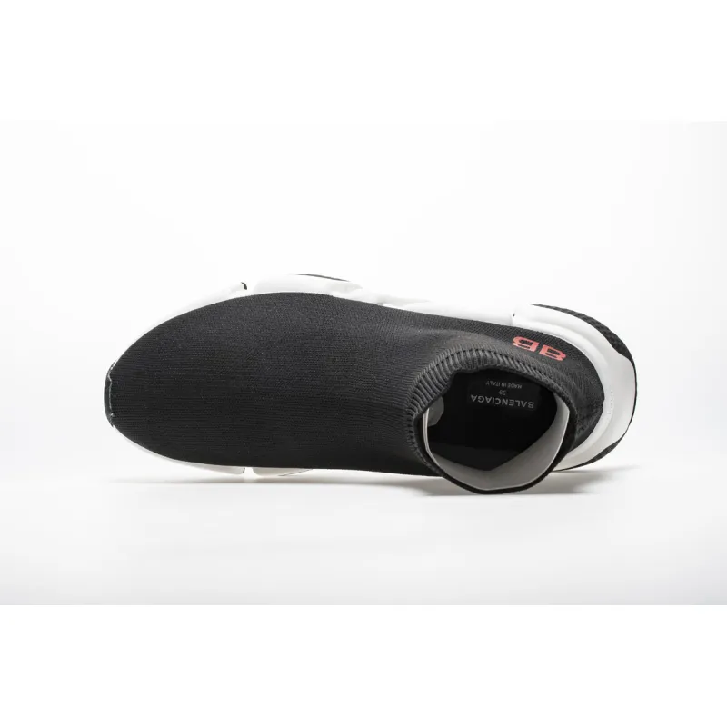 Coco Shoes Balenciaga Speed Sock Slip-On Black (Red Logo) 530353 W05GB 1000 - Cocoshoesvip.net