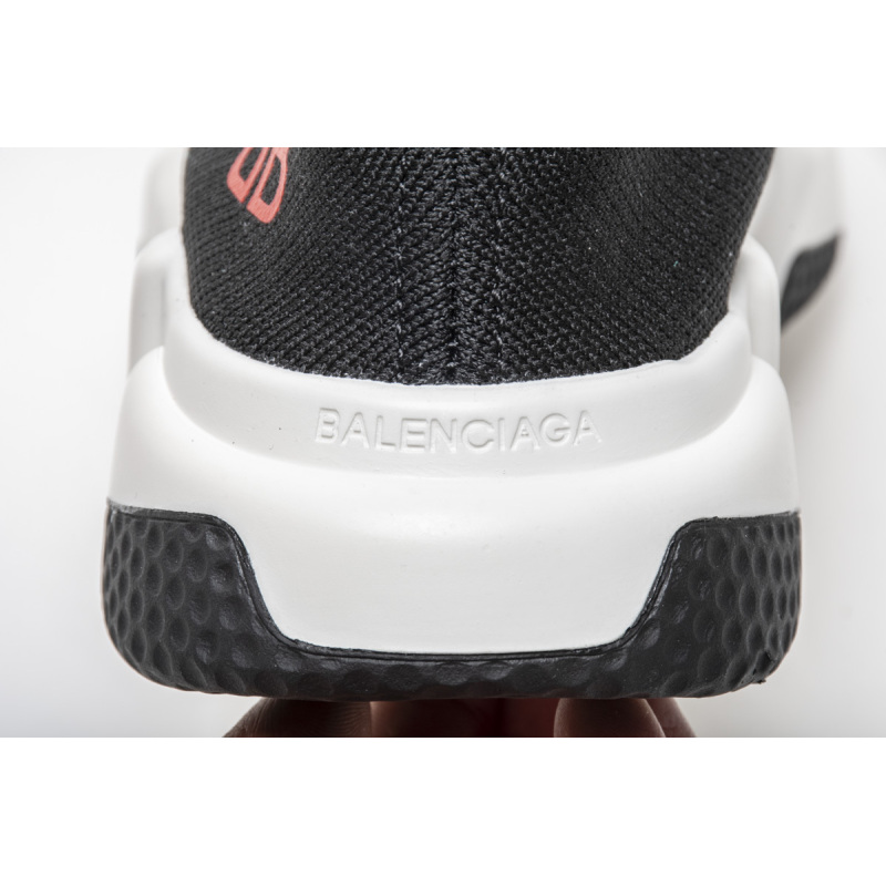 Coco Shoes Balenciaga Speed Sock Slip-On Black (Red Logo) 530353 W05GB 1000 - Cocoshoesvip.net