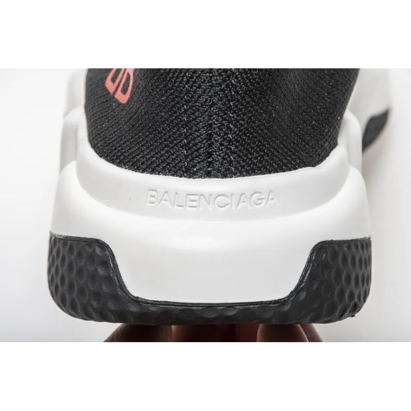 Coco Shoes Balenciaga Speed Sock Slip-On Black (Red Logo) 530353 W05GB 1000 - Cocoshoesvip.net