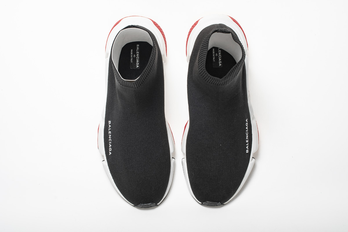 Coco Shoes Balenciaga Speed Trainer Black Red 530351 W05G0 1000 - Cocoshoesvip.net