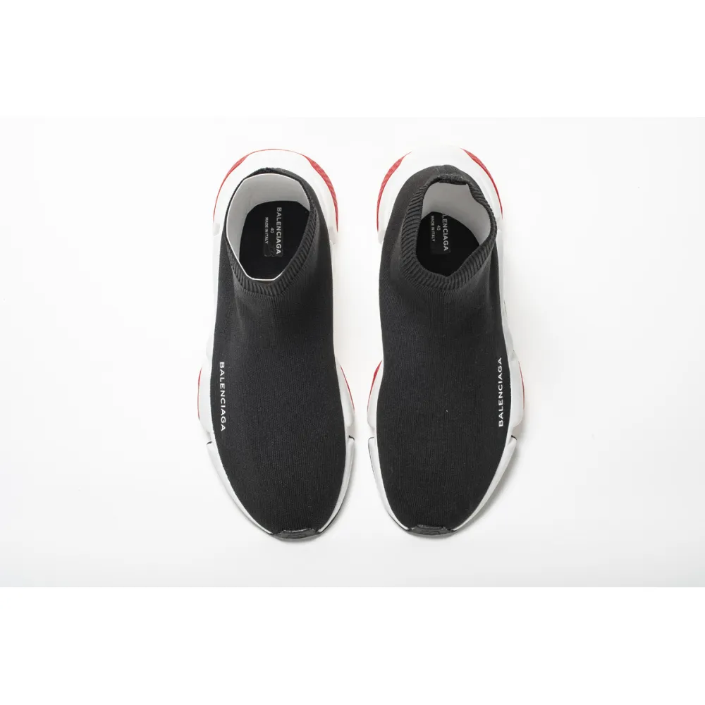 Coco Shoes Balenciaga Speed Trainer Black Red 530351 W05G0 1000 - Cocoshoesvip.net
