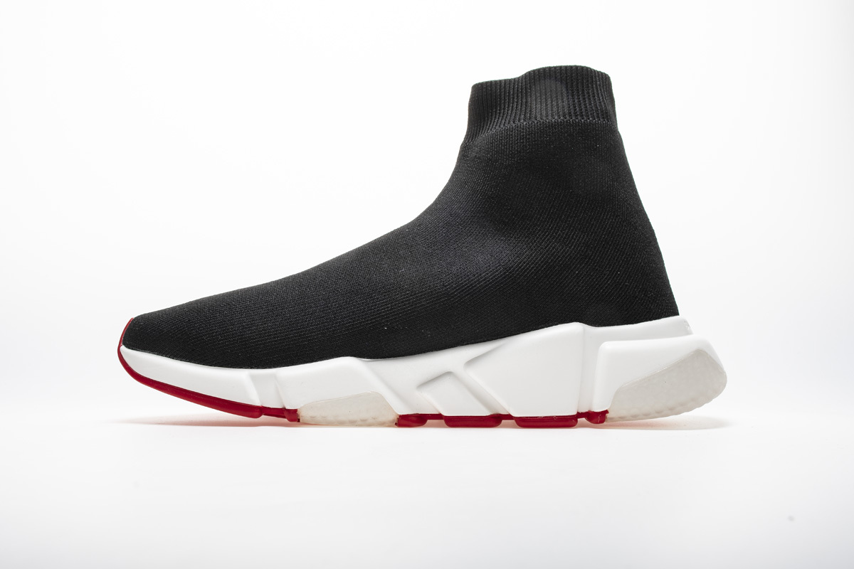 Coco Shoes Balenciaga Speed Sock Slip-On Black red (White Logo) - Cocoshoesvip.net