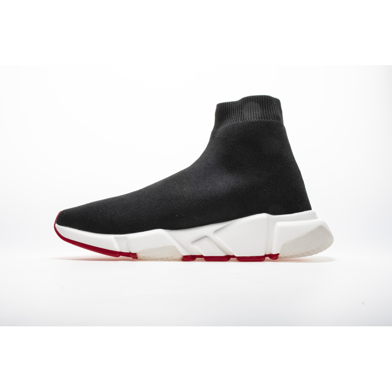 Coco Shoes Balenciaga Speed Sock Slip-On Black red (White Logo) - Cocoshoesvip.net