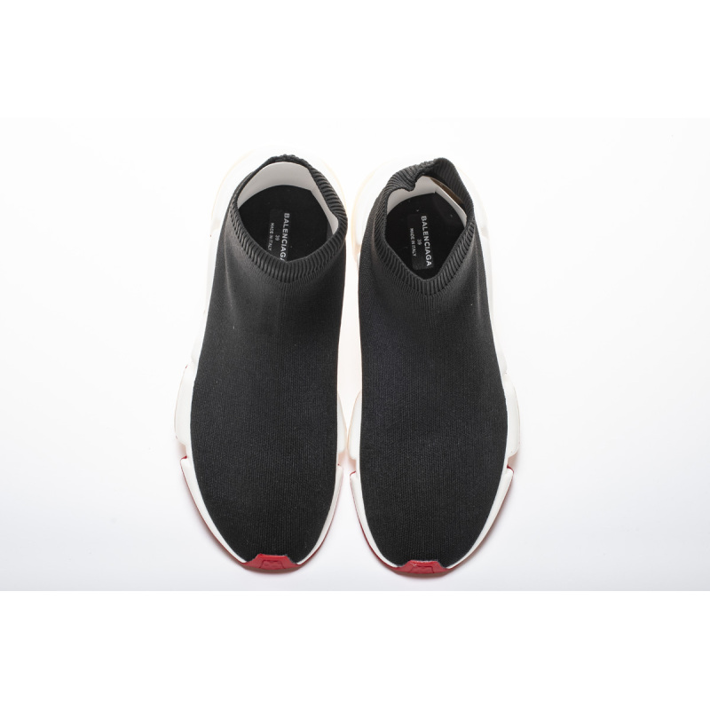Coco Shoes Balenciaga Speed Sock Slip-On Black red (White Logo) - Cocoshoesvip.net