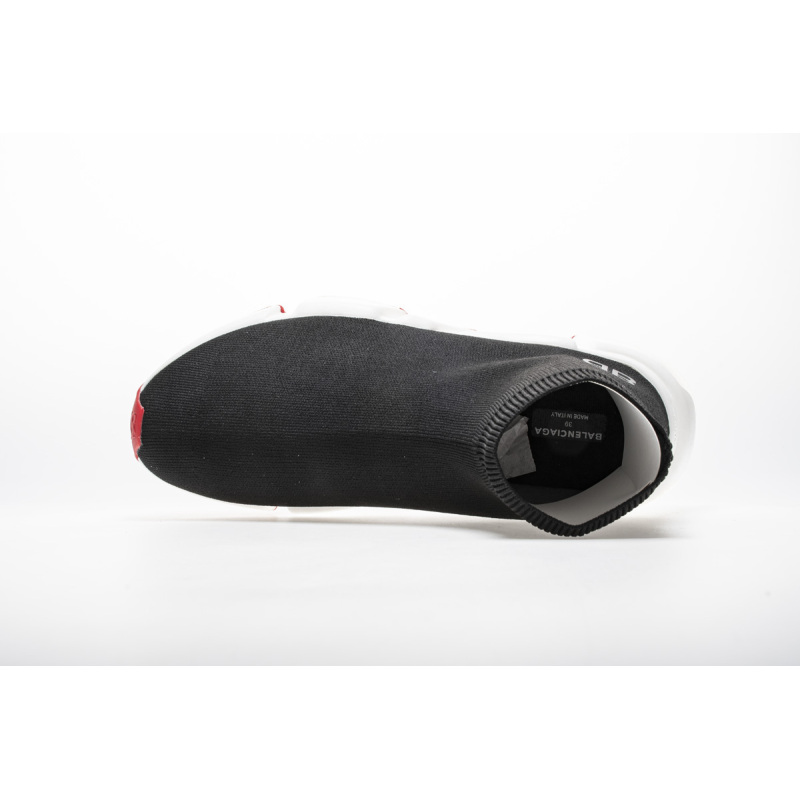 Coco Shoes Balenciaga Speed Sock Slip-On Black red (White Logo) - Cocoshoesvip.net