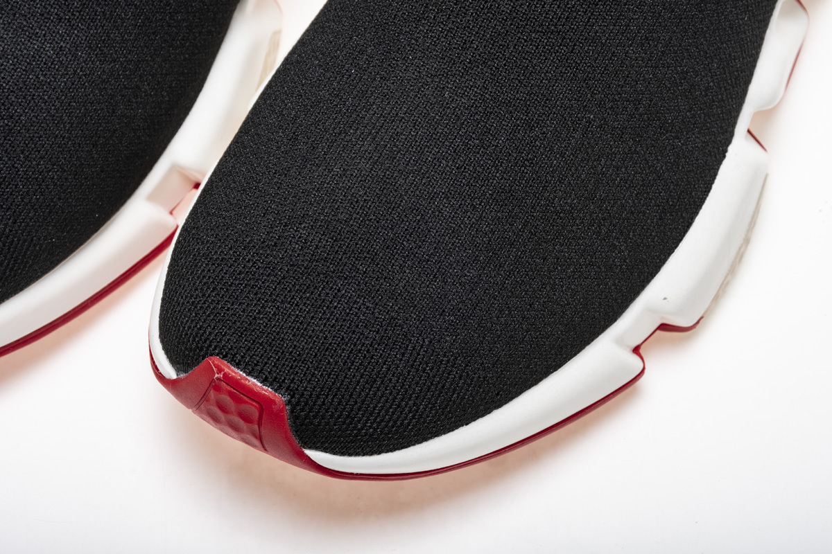 Coco Shoes Balenciaga Speed Sock Slip-On Black red (White Logo) - Cocoshoesvip.net