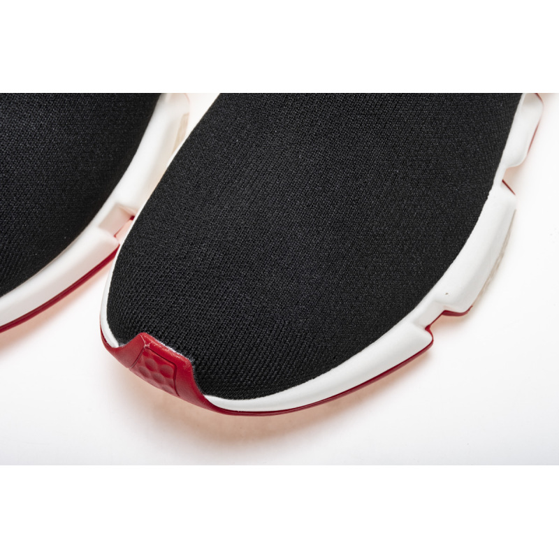 Coco Shoes Balenciaga Speed Sock Slip-On Black red (White Logo) - Cocoshoesvip.net
