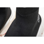 Coco Shoes Balenciaga Speed Sock Slip-On Black red (White Logo) - Cocoshoesvip.net