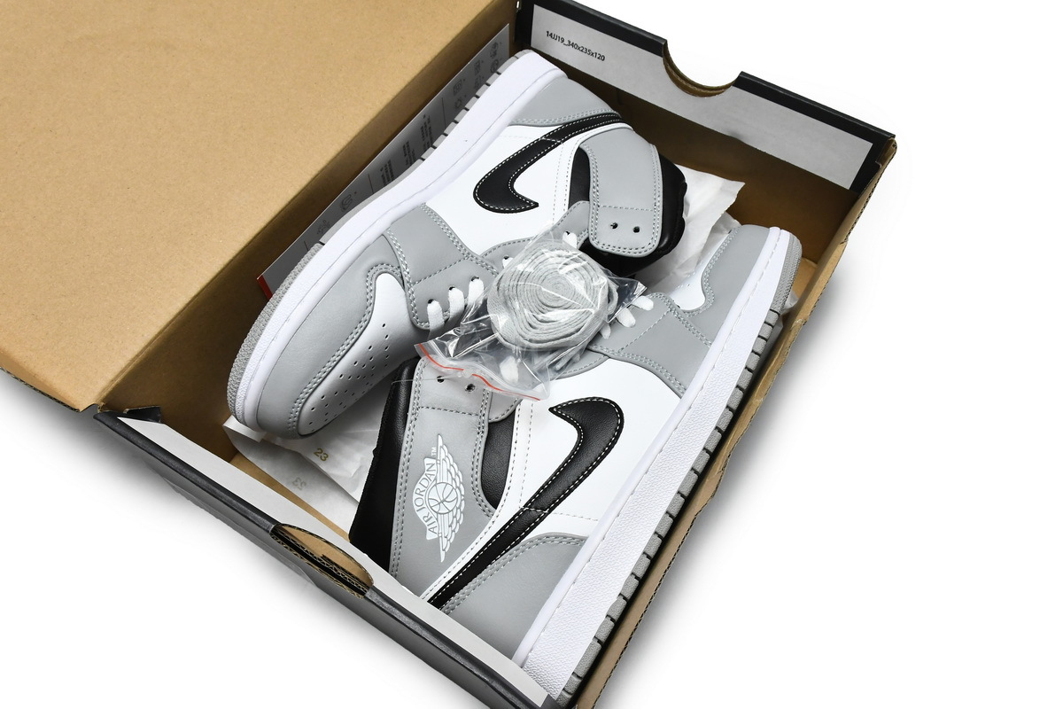 Coco Shoes Air Jordan 1 Mid Light Smoke Grey Anthracite 554724-078 - Cocoshoesvip.net