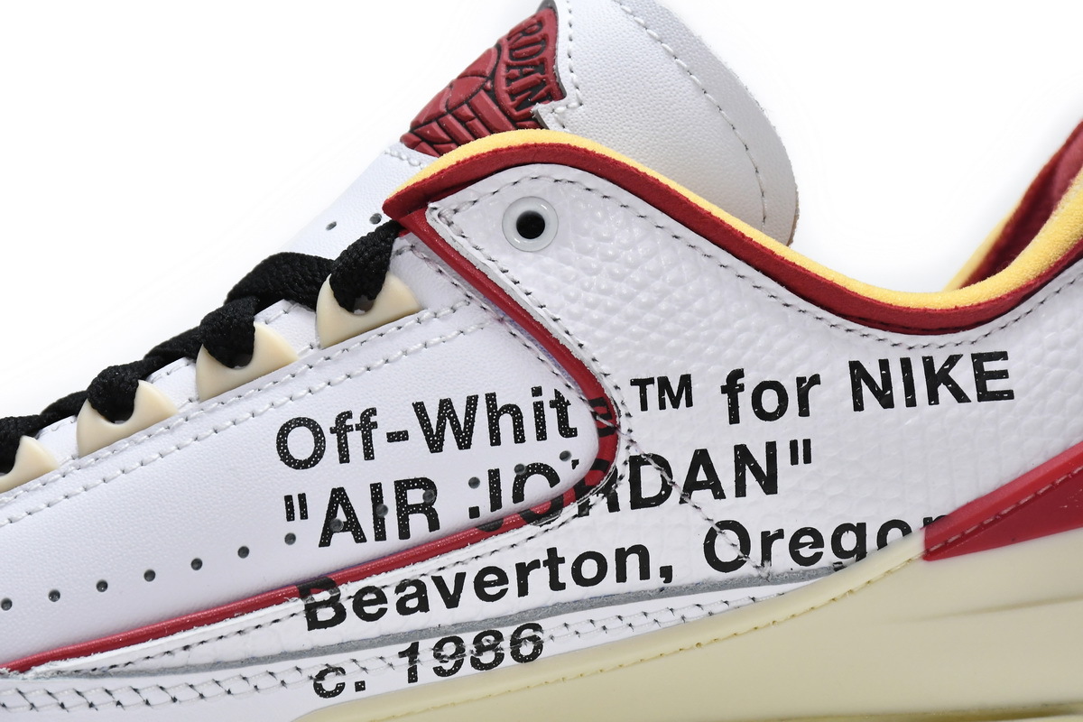 Coco Shoes Jordan 2 Retro Low SP Off-White White Red DJ4375-106 - Cocoshoesvip.net