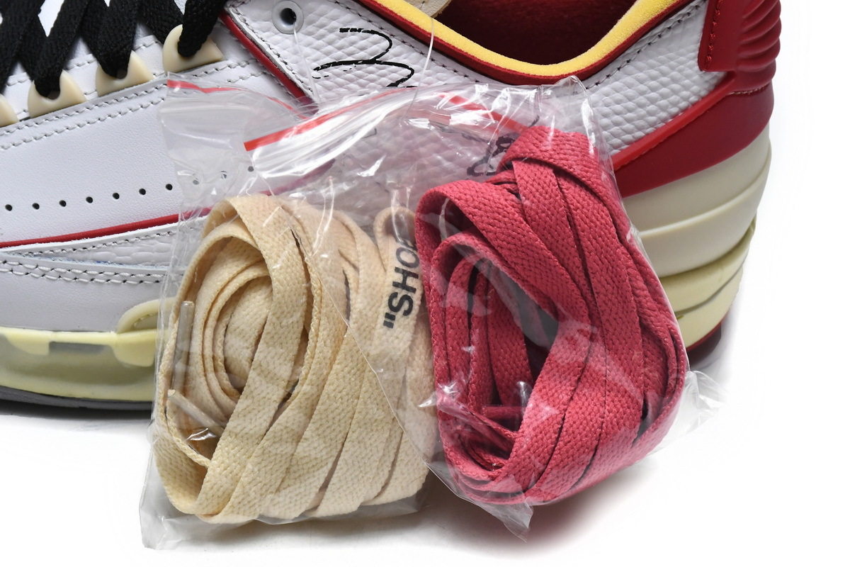 Coco Shoes Jordan 2 Retro Low SP Off-White White Red DJ4375-106 - Cocoshoesvip.net