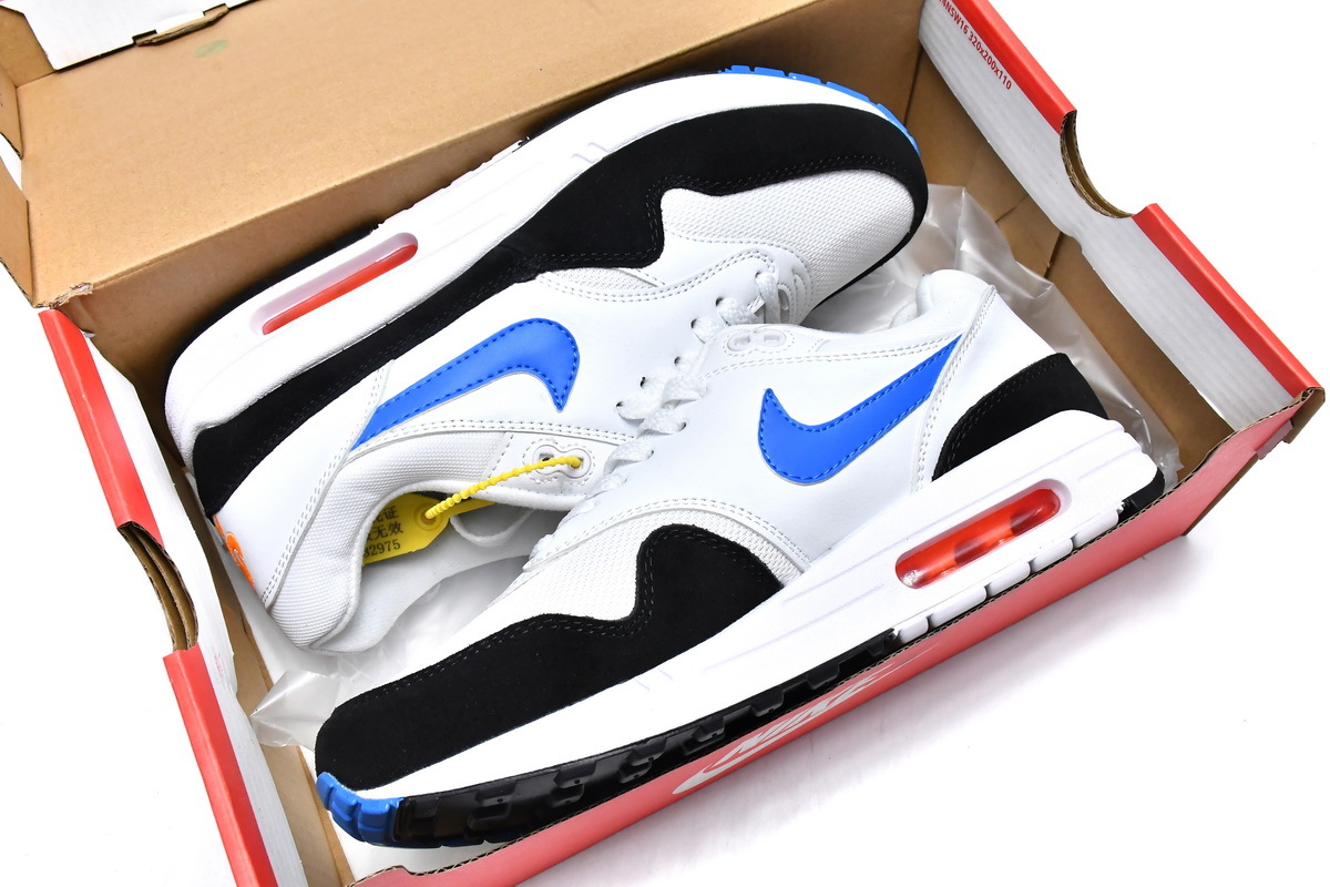 Coco Shoes Nike Air Max 1 White Photo Blue Black AH8145-112 - Cocoshoesvip.net