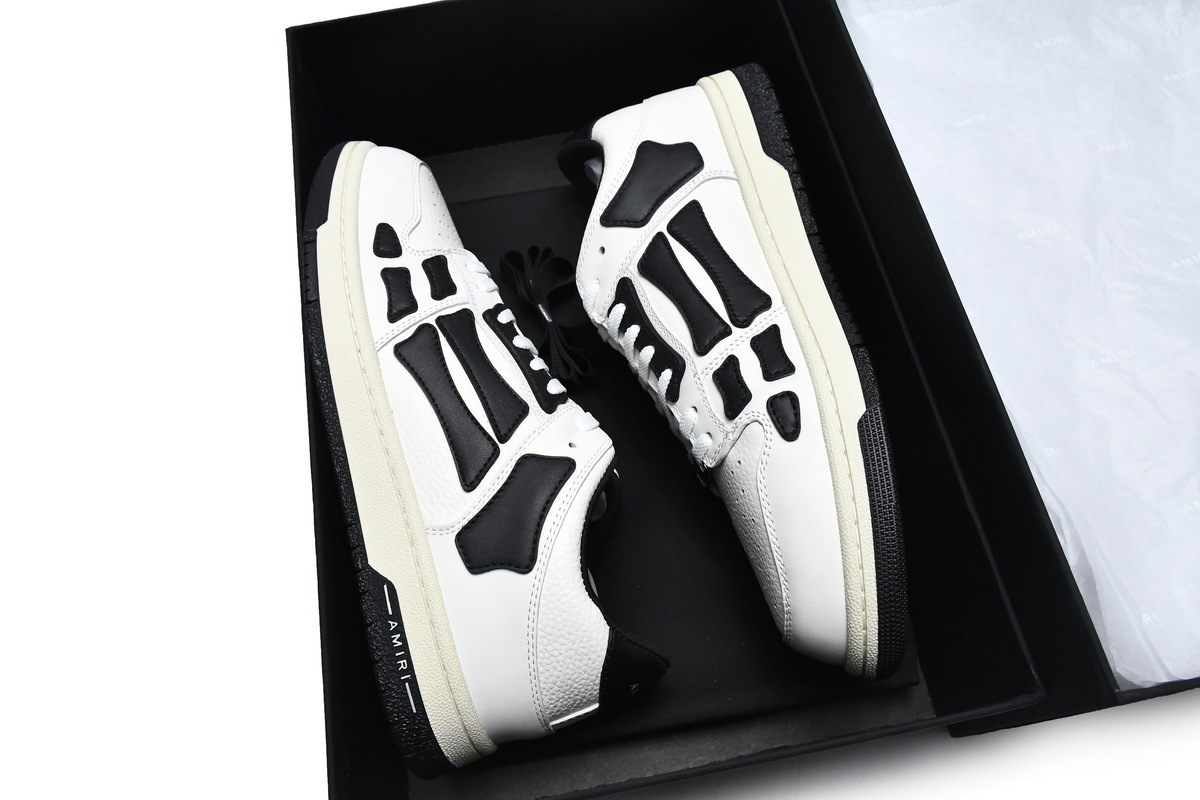 Coco Shoes Amiri Skel Top Low White Black White PS22MFS003-111 - Cocoshoesvip.net