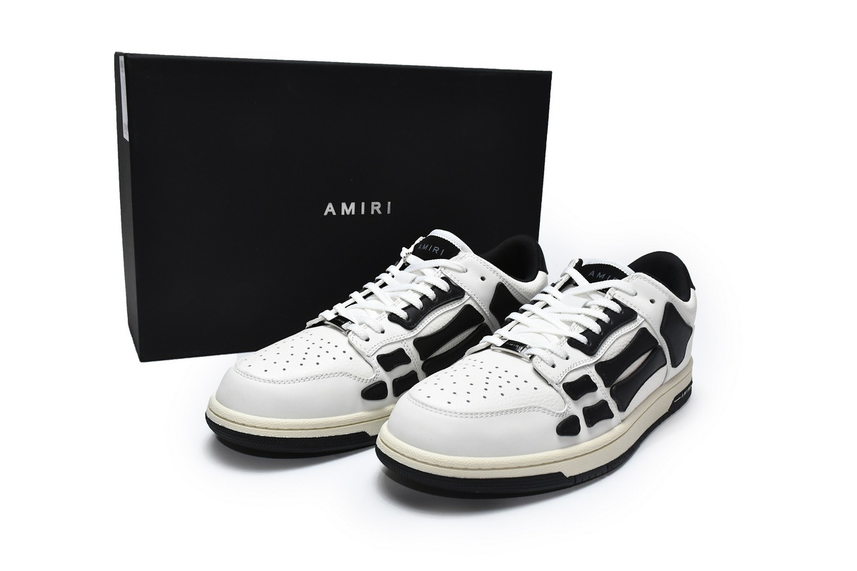 Coco Shoes Amiri Skel Top Low White Black White PS22MFS003-111 - Cocoshoesvip.net