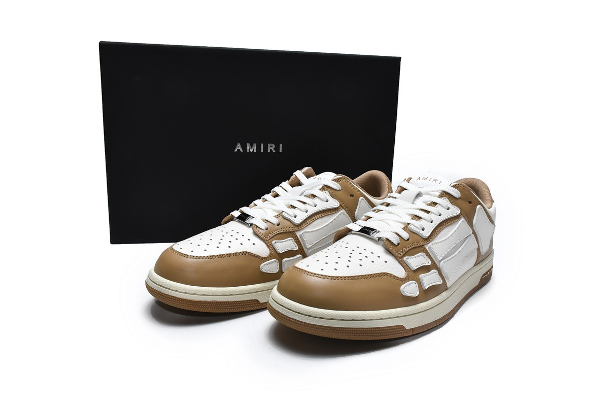 Coco Shoes Amiri Skel Top Low White Brown MFS003-281 - Cocoshoesvip.net