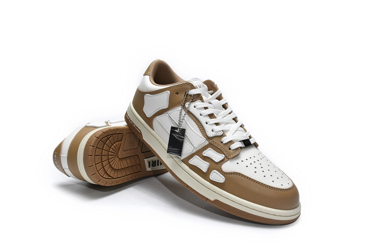 Coco Shoes Amiri Skel Top Low White Brown MFS003-281 - Cocoshoesvip.net