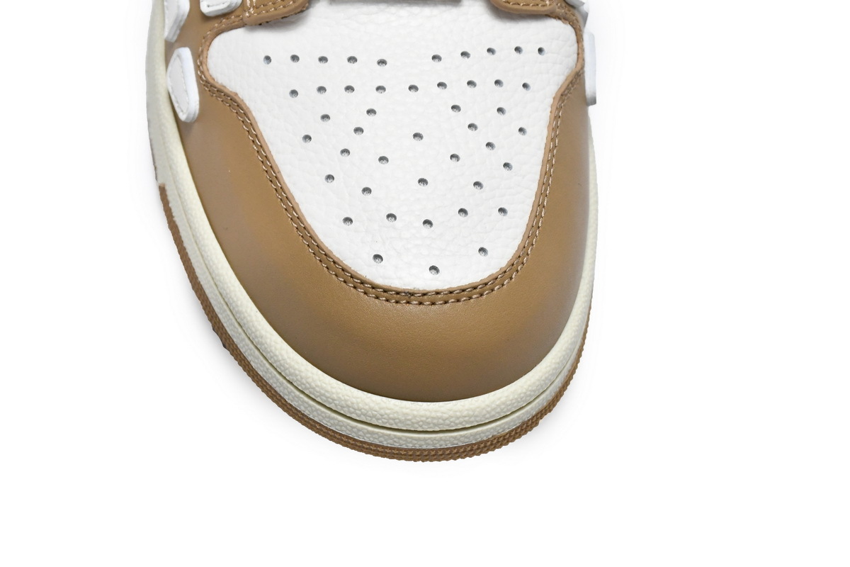 Coco Shoes Amiri Skel Top Low White Brown MFS003-281 - Cocoshoesvip.net