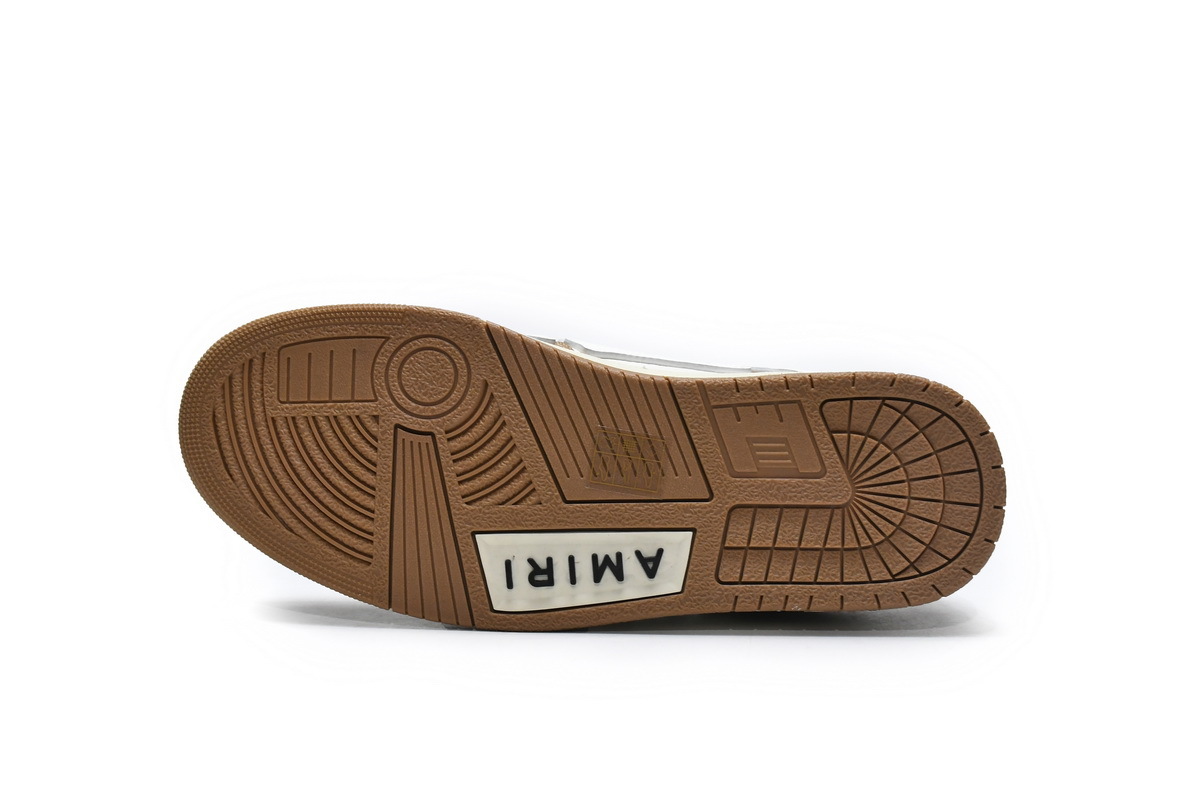 Coco Shoes Amiri Skel Top Low White Brown MFS003-281 - Cocoshoesvip.net