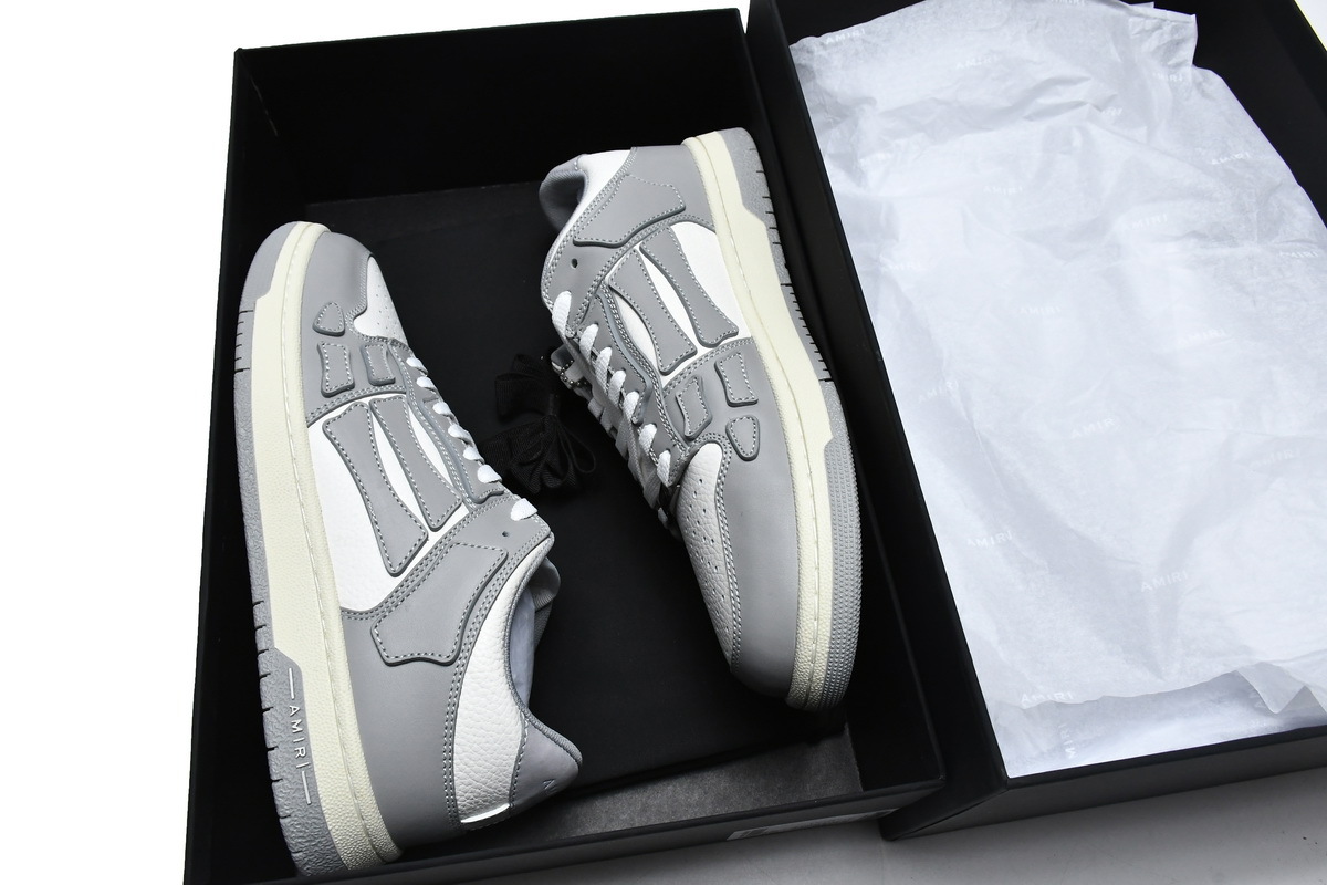 Coco Shoes Amiri Skel Top Low White Grey MFS003-043 - Cocoshoesvip.net